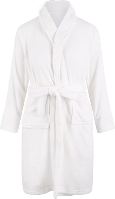 Kinderbadjas - wit - kinder badjas fleece - meisjes & jongens - ochtendjas- maat 134/140