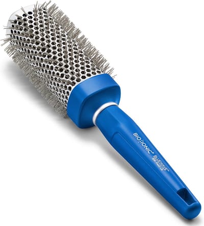 Grote Ronde Blauwe Borstel met Nano-Ionische Technologie - Voor Zijdeachtig en Gezond Haar