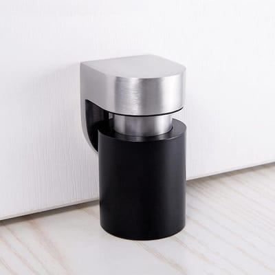 Verborgen Deurhouder - Massief Rvs - Deur Beschermen - Anti-Botsing - 38mm Kop Diameter - Zwart
