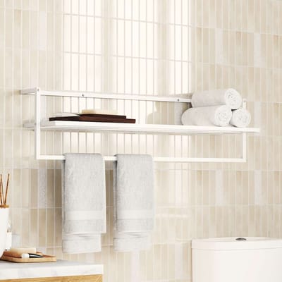 vidaXL - Handdoekenrek - 95x25x22 - cm - ijzer - wit