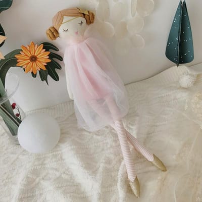 Poupée en peluche Ange Jouet Doux Élégant Peluche pour Petites Filles Cadeau d'Anniversaire Décoration de Chambre Accessoires Po pour Bébés Jeunes Enfants rose