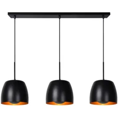 Lucide NOLAN - Hanglamp - 3xE27 - Zwart