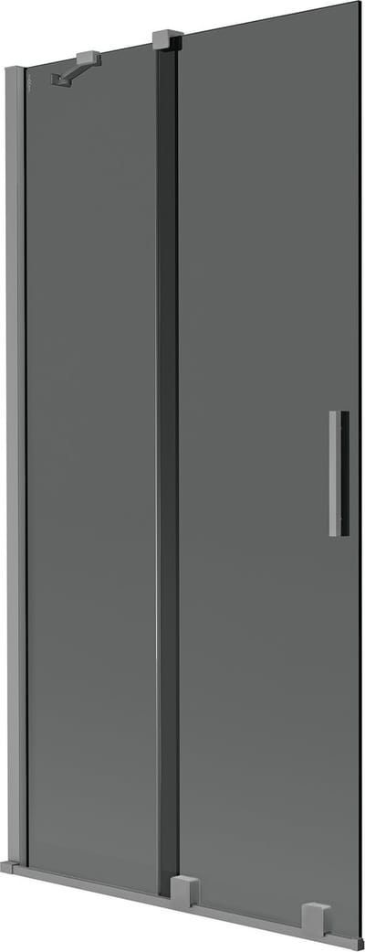 Mexen Velar badwand 2-delig uitschuifbaar 90 x 150 , grafiet, geweer metaalkleur - 896-090-000-41-95