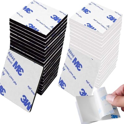 40 Stuks Zelfklevende Pads Super-Sticky Dubbelzijdige Wit Zwart Schuimrubberen Vierkant Sticky Pad - Sterke Hechting Voor Muren en Vloeren - Ideaal Voor Deuren en Glasoppervlakken - Extra Sterk Plakband - Handig Set van 40 Pads