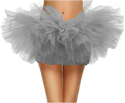 KIMU® Korte Tutu Grijs Tule Rokje - Maat 116 122 128 134 140 146 152 - Grijze Petticoat Rok Meisje - Ballet Tulerokje Ballerina Olifant Muis Rat Festival