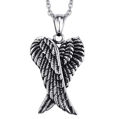 Guardian Angel Wings Ketting met Hanger - Bescherm Engel - Kettingen Heren Dames - Papa Cadeau Voor Mannen - Vaderdag