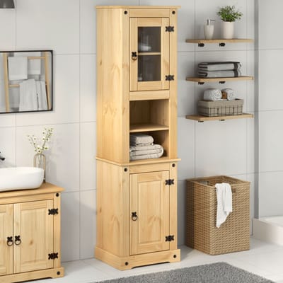 vidaXL - Badkamerkast - Corona - 50x40x185 - cm - massief - grenenhout