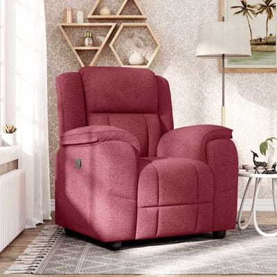 vidaXL - Fauteuil - verstelbaar - stof - wijnrood