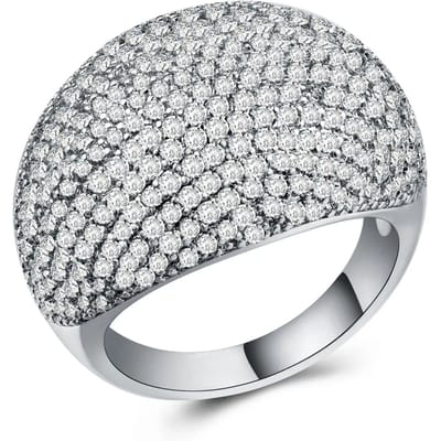 Milangirl Bagues CZ de Haute Qualité Grandes Bagues Bling pour Femmes Mariage Fiançailles Bijoux de Mode 6 white