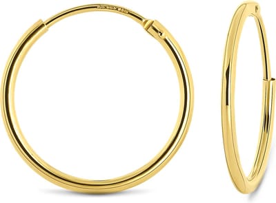 Miore Pure Oorbellen Dames - 14 Karaat Goud - Handgemaakte Oorringen - 1.5 mm