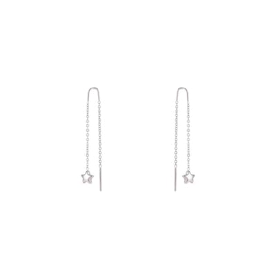Day&Eve by Go Dutch Label Oorhangers Pull Trough Ster Zilver