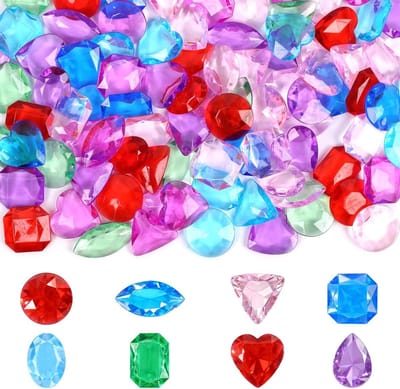 Kleurige Diamant Edelstenen voor Kinderen - 180g Acryl Edelstenen voor Feestjes, Decoratie en Creatieve Knutselprojecten (8 Vormen)