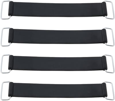 Dailygoods - 4 Stuks Rubberen Batterijriemen voor Motorfietsen (Zwart)