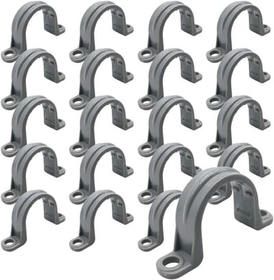 20 stuks slangklemmen voor gas- en waterleidingen 2-gats U-buisklemmen 3/4 inch.