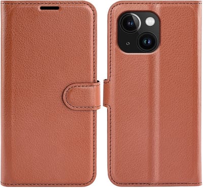 Coverup Hoesje - Geschikt voor iPhone 15 Hoesje - Coverup Book Case - Bruin