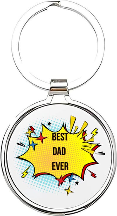 Akyol - Best dad ever Sleutelhanger - papa - Vaders - Vader sleutelhanger - Papa sleutelhanger - Sleutelhanger papa - Familie sleutelhanger - Vaderdag cadeautje - Papa cadeau - Dad - stiefvader - schoonvader - Fathersday - 4 x 7,5 CM