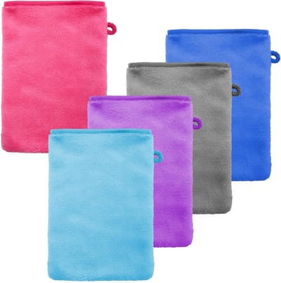 Set van 5 Microfiber Washandjes voor Gezicht en Lichaam - Zacht Flanel, 6x8 Inch, Perfect voor Reiniging en Verzorging