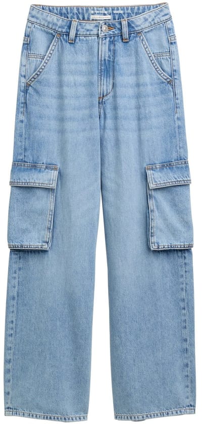 Tom Tailor - Cargo jeans met wijde pijpen - Maat 128 - Clean Light Stone Blue Denim