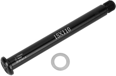 Allecto - CNC Fietsvork As Thru Axle - Boost 15x110MM - Zwart Aluminium - Sterk en Lichtgewicht - Geschikt voor RockShox Mountainbike - Kleur Zwart