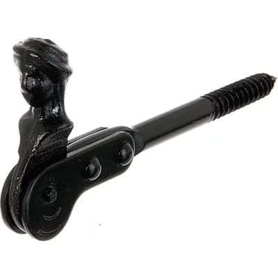 Alberts Luikvastzetter Herderkopje + Houtschroefdraad Coating Dompellak Zwart ⌀10/126,5mm