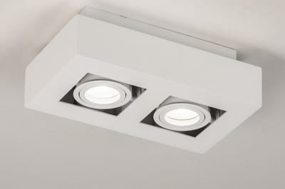 Lumidora Plafondlamp 74144 - Plafonniere - XIRAX - 2 Lichts - GU10 - Wit - Metaal - ⌀ 25 cm