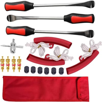 Bandenwissel Gereedschap - Bandenset - Onderhoud Voertuigen - Inclusief Velgbeschermers - 30 cm Lengte - Chroom