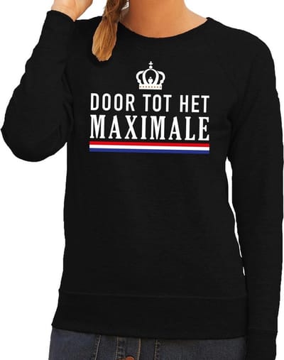 Zwart Door tot het Maximale trui - Sweater voor dames - Koningsdag kleding XS
