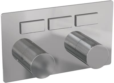 Brauer Chrome Carving - 3 Weg - Inbouwthermostaat - Drukknoppen - In/afbouwdelen - Chroom