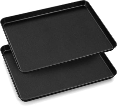 Set van 2 anti-aanbak bakplaten, ideaal voor bakken, ovengebruik en gemakkelijk schoon te maken (40.5x30.5x2.5 cm)