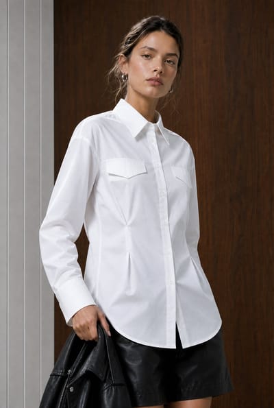 Maele poplin blouse | White - White / S
