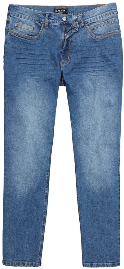 Men Plus - Heren - Jeans 5-pocket tapered loose fit - Blauw denim - Maat 52