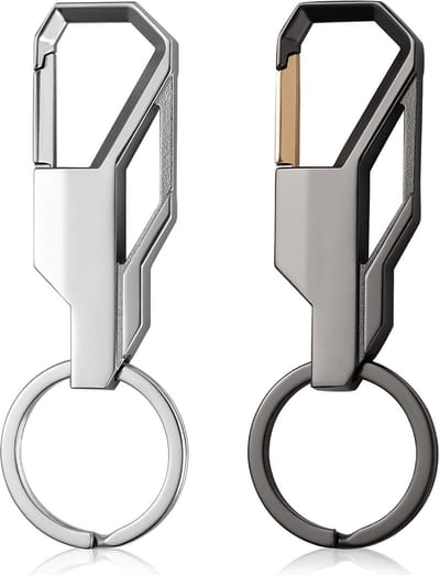 2 Karabijnhaak Sleutelhangers - Musketonhaak met Sleutelringen voor Volwassenen - Musketon Autosleutel - Auto Klein Carabiner Sleutel Hanger, Houder - Karabijn haak - Keychain voor Vrouwen, Mannen - Karabijnsluiting Sleutelhouder
