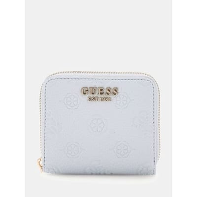 GUESS Portemonnee Cresidia SLG Zip Around Wallet Powder Blue Lichtblauw