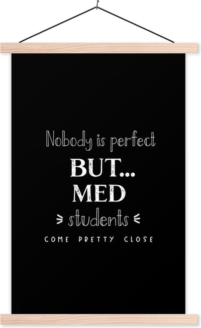 Posterhanger incl. Poster 40x60 cm - Schoolplaat - Geneeskunde - Uni - Onderwijs - Opleiding - Textielposter - Blanke latten