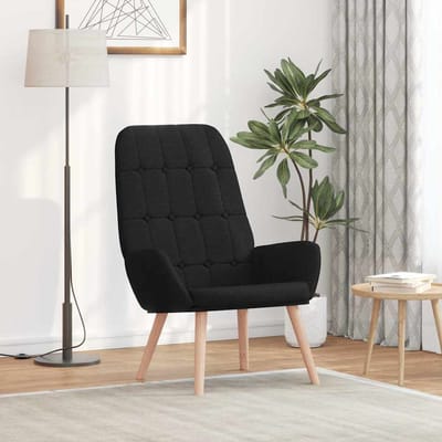 vidaXL - Relaxstoel - stof - zwart