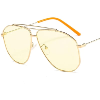 Retro Stijl Metalen Piloten Zonnebril Voor Vrouwen Voor Voor Mannen Premium Designer Populair Punk Stijlvol Buiten Dubbele Brug Zonlicht Bril