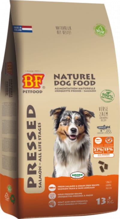 Biofood Vleesbrok Geperst Zalm Graanvrij - Hondenvoer - 13.5kg