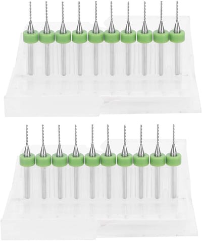 Dailygoods - Micro Boorset 20-delig - Tungsten Staal - Geschikt voor PCB en Kunststof - Precisie - 0.8mm Boortjes - Ideaal voor Hobbyisten en Professi...