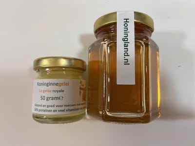 Honingland Koninginnegelei - Royal Jelly voor vitaliteit en weerstand - 50 gram + gratis potje Bloemenhoning 140 gram