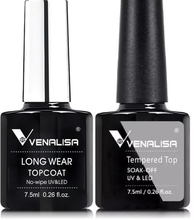 Venalisa Long Wear Top en Top Coat UV Gellak Set - 15 ml (2x 7.5 ml) - Gellak Starterspakket - Gellak Top Coat - Gellak Long Wear Top Coat - Gellak Set - Venalisa Gellak - Gellak Nagellak