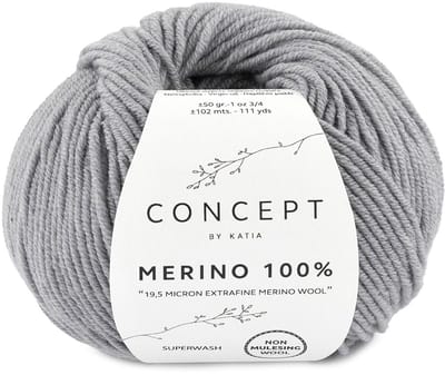 Katia Concept Merino 100% - 504 grijs - Wol Garen