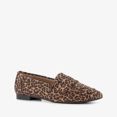 Nova dames loafers met panterprint bruin - Maat 36