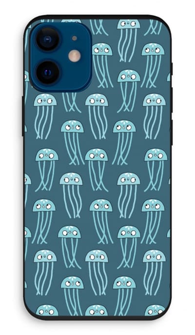 Case Company® - Hoesje geschikt voor iPhone 12 mini hoesje - Kwallie - Biologisch Afbreekbaar Telefoonhoesje - Bescherming alle Kanten en Schermrand