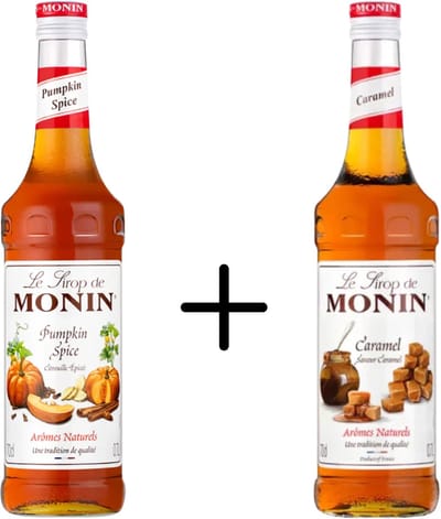 Monin Siroop Caramel 70cl + Pumpkin Spice 70cl