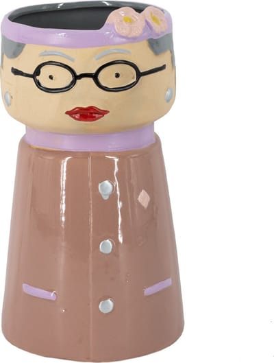 HomeBound by KY | Aardewerk Kokeshi Doll vaas | 13,6x13,7x24,9cm | bloemenvaas keramiek mens
