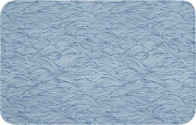 WC mat 80x50 cm - Antislip - Golven - Ritmisch - Blauw - Toiletmat - Vloermat - Douchemat - Toilet tapijt - Toiletmatten