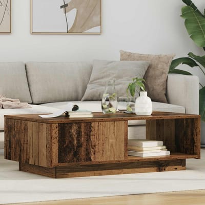vidaXL - Salontafel - Oudhout - 95 - x - 55 - x - 31 - cm - Bewerkt - hout