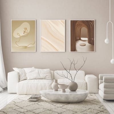 Modern Poster Set van 3 stuks 60x90cm (zonder frame) - Kunst aan de Muur - Wanddecoratie - Wall Art - Abstract - Wall Art