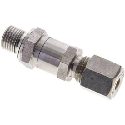6S (M14x1.5) & G1/4'' Regeling-Uit RVS Terugslagklep Knelfitting Buitendraad 1-400 bar ISO 8434-1