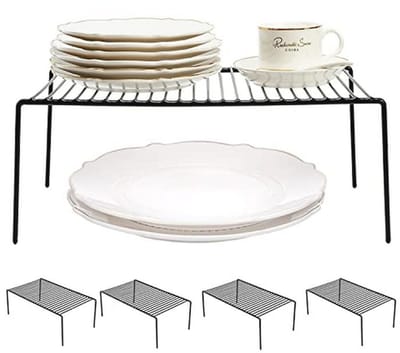 Keukenkast Plank Organizer Set van 5, Grote Metalen Draad Opbergplanken voor Kasten en Diepvriezers